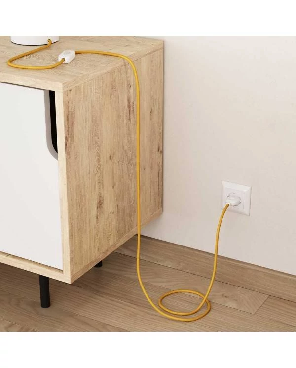 Ronde flexibele electriciteit textielkabel van viscose. RM10 - geel