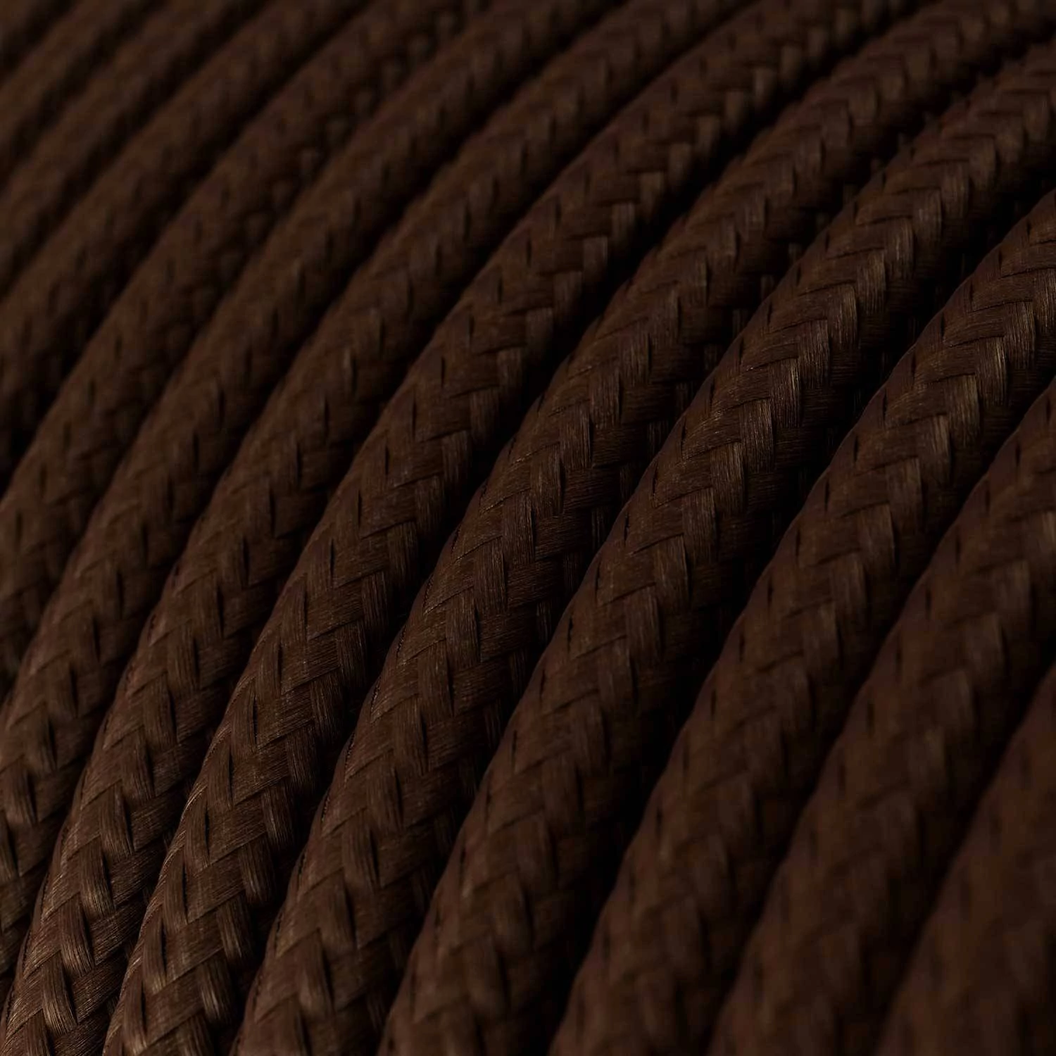 Ronde flexibele electriciteit textielkabel van viscose. RM13 - bruin