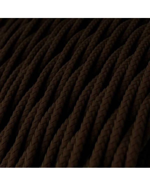 Gevlochten flexibele electriciteit textielkabel van viscose. TM13 - bruin