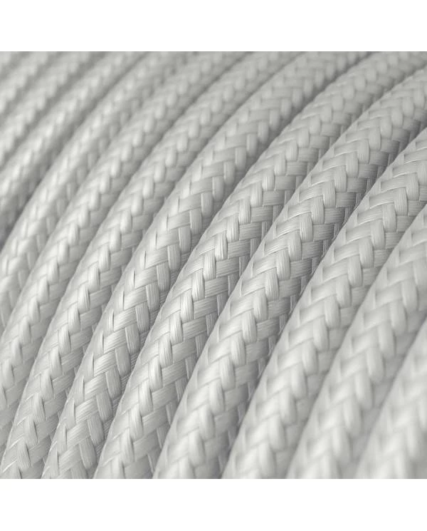 Ronde flexibele electriciteit textielkabel van viscose. RM02 - zilver