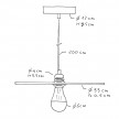 Hanglamp vervaardigd in Italië met textiel kabel, UFO Pemberly Pond lampenkap en metalen afwerking