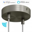 Smart 2-gaten metalen cilindrische rozetkit - compatibel met Voice Assistants