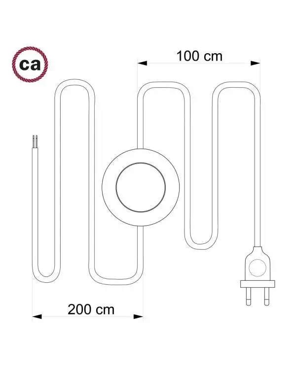 UV-bestendige ronde elektrische kabel met grijze SN02 linnen voering voor buitengebruik - Compatibel met Eiva Outdoor IP65