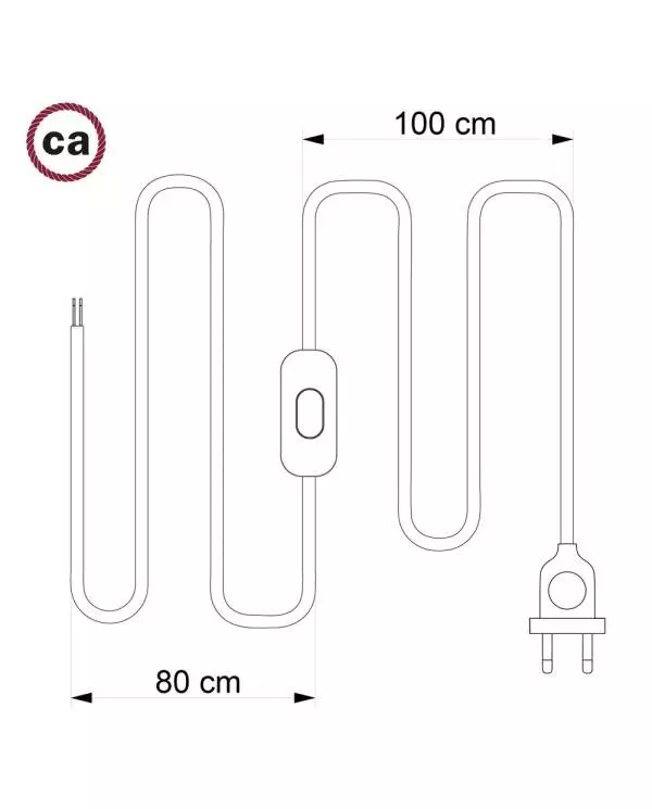 EIVA buiten hanglamp met lampenkap, textielkabel, snoerbevestiging, siliconen plafondkap en E27 fitting IP65 waterdicht