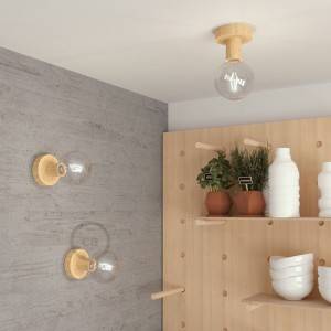 Fermaluce Wood S, houten wand- of plafondlamp
