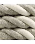 Electrische 2XL touwkabel, 3 x 0,75 mm. Binnenkabels bedekt met textiel, katoen en natuurlijk linnen. Diameter 24 mm.