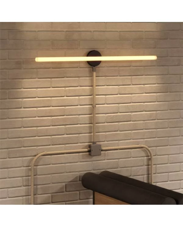 Natuur design flexibele elektrabuis met stof omweven - Creative-Tube natuurlijk linnen RN01 20 mm