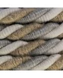 XL electrical cord, electrical cable 3x0,75. Natural linen, cotton fabric and jute covering Country. Diameter 16mm.