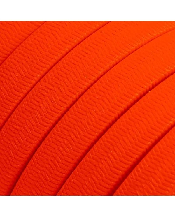 Met textiel omweven 220 V prikkabel, oranje neon viscose CF15