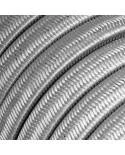 Met textiel omweven 220 V prikkabel, zilver viscose CM02