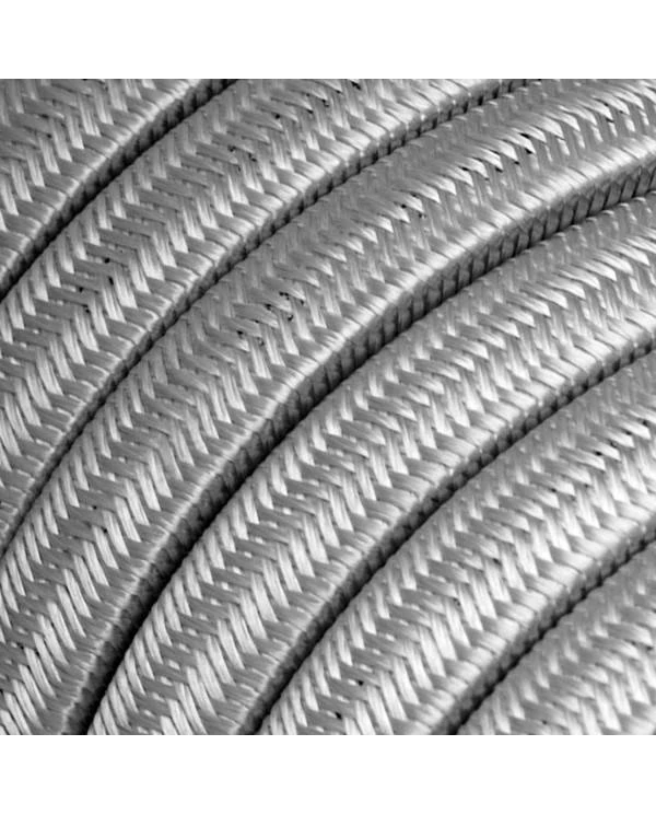 Met textiel omweven 220 V prikkabel, zilver viscose CM02