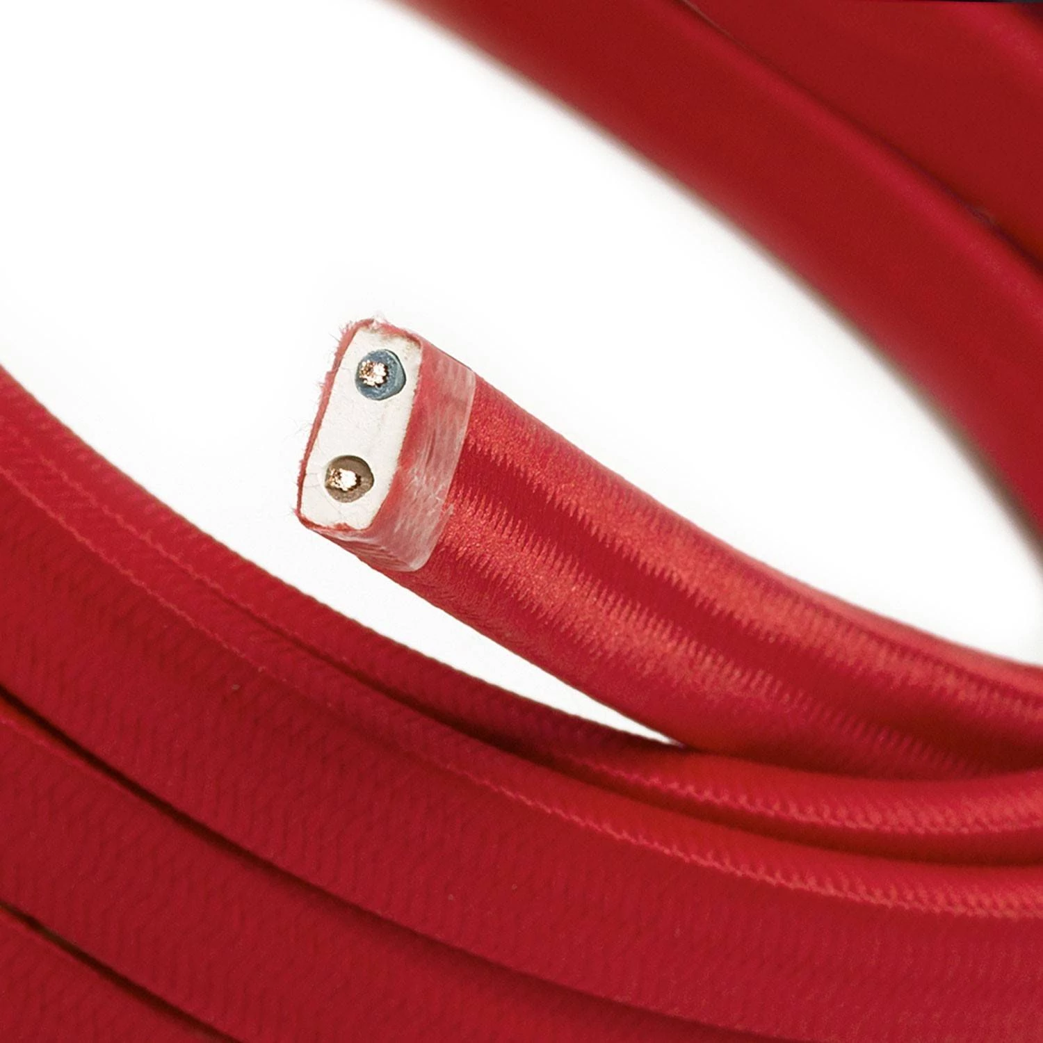 UV-bestendige met textiel omweven 220 V prikkabel, rood viscose CM09