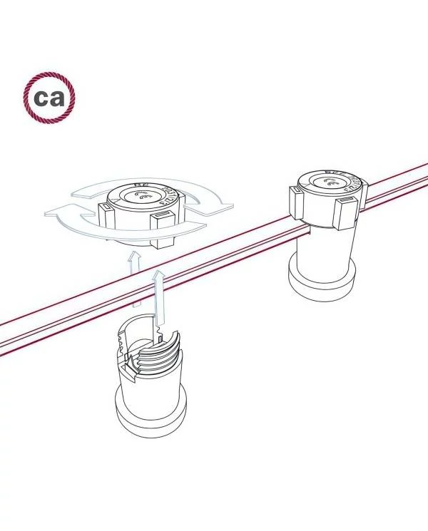 UV-bestendige met textiel omweven 220 V prikkabel, rood viscose CM09