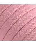 Met textiel omweven 220 V prikkabel, babyroze viscose CM16