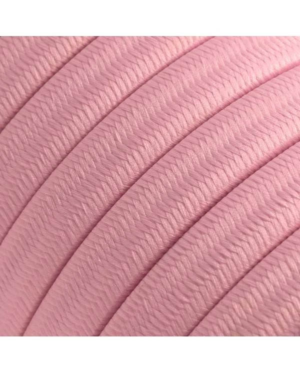 Met textiel omweven 220 V prikkabel, babyroze viscose CM16