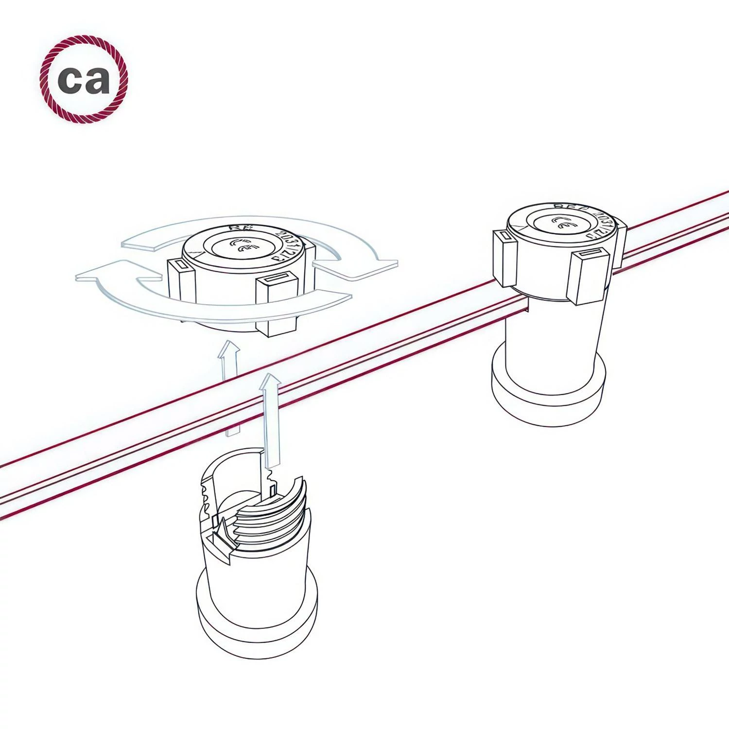 Met textiel omweven 220 V prikkabel, donkergroen viscose CM21