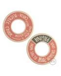 MINI-UFO: reversible wooden disk READING BALLSH*T collection, subject PAGINA + PROFUMO DELLA CARTA