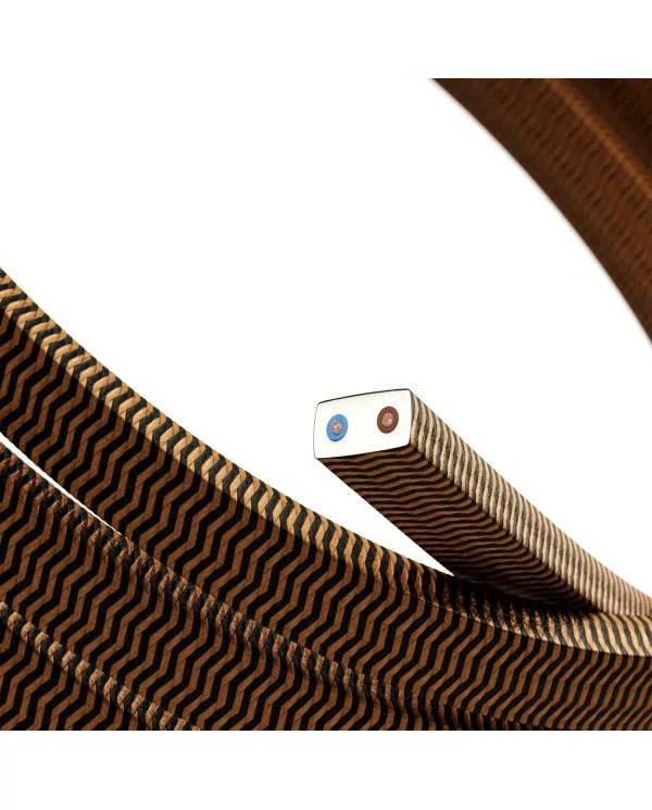 Met textiel omweven 220 V prikkabel, whiskey-zwart CZ22