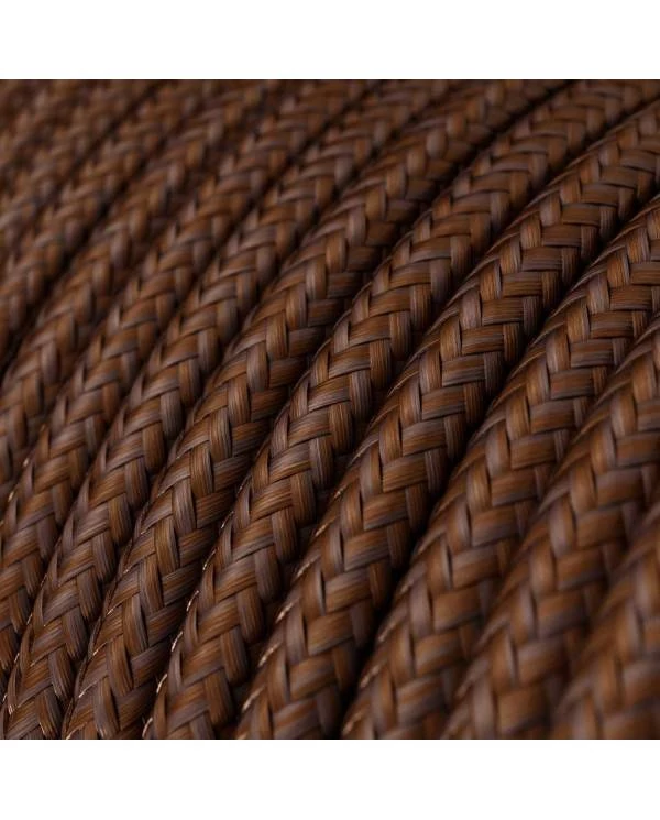 Ronde flexibele electriciteit textielkabel van viscose - RM36 roest
