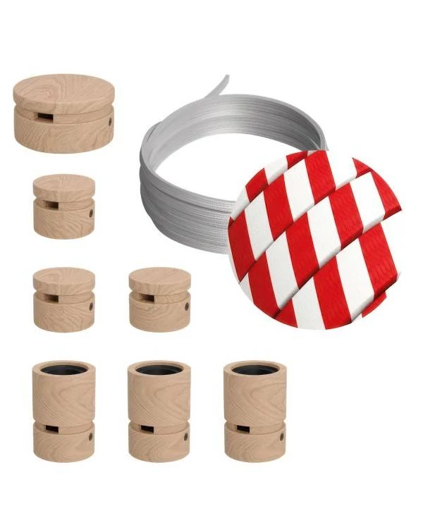 Filé lineair kit - met 5m. prikkabel en 7 houten onderdelen.