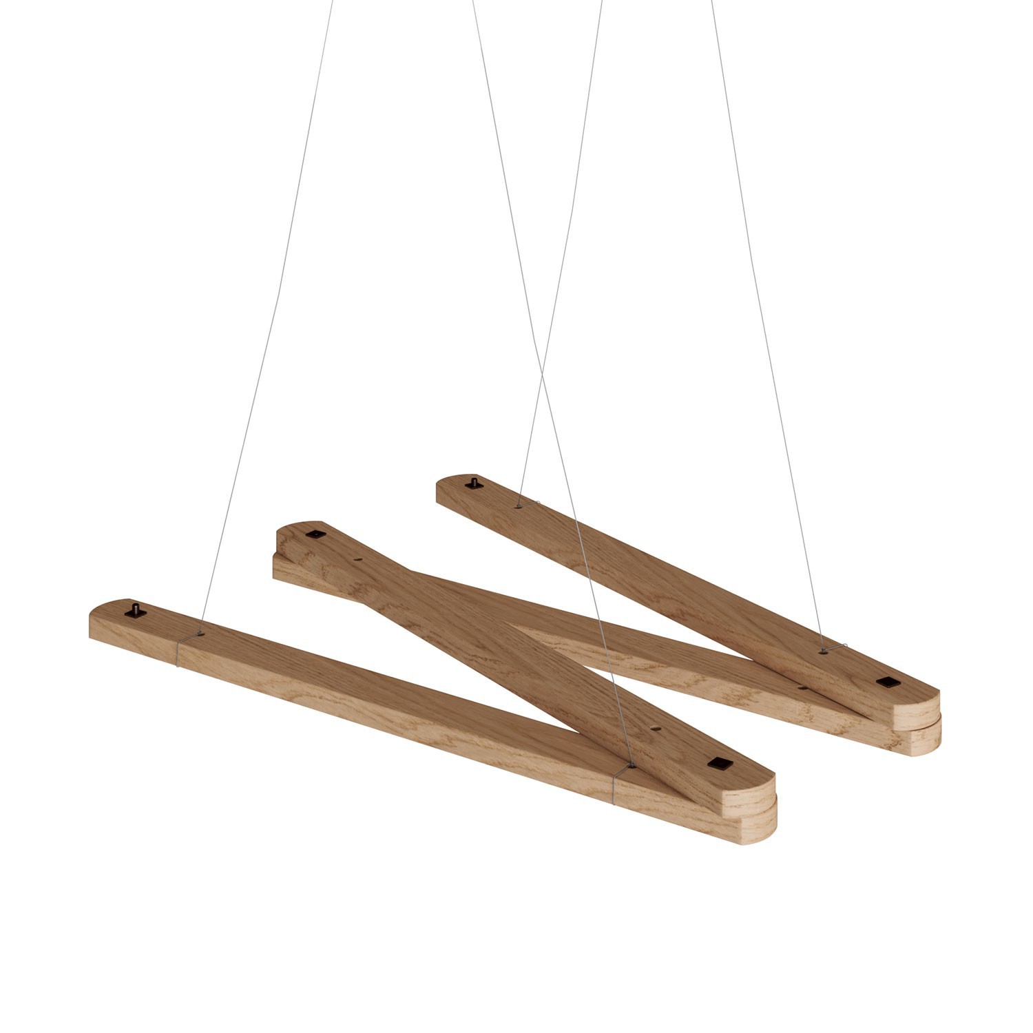 Zigh-Zagh, verstelbare houten plafondbeugel voor hanglampen