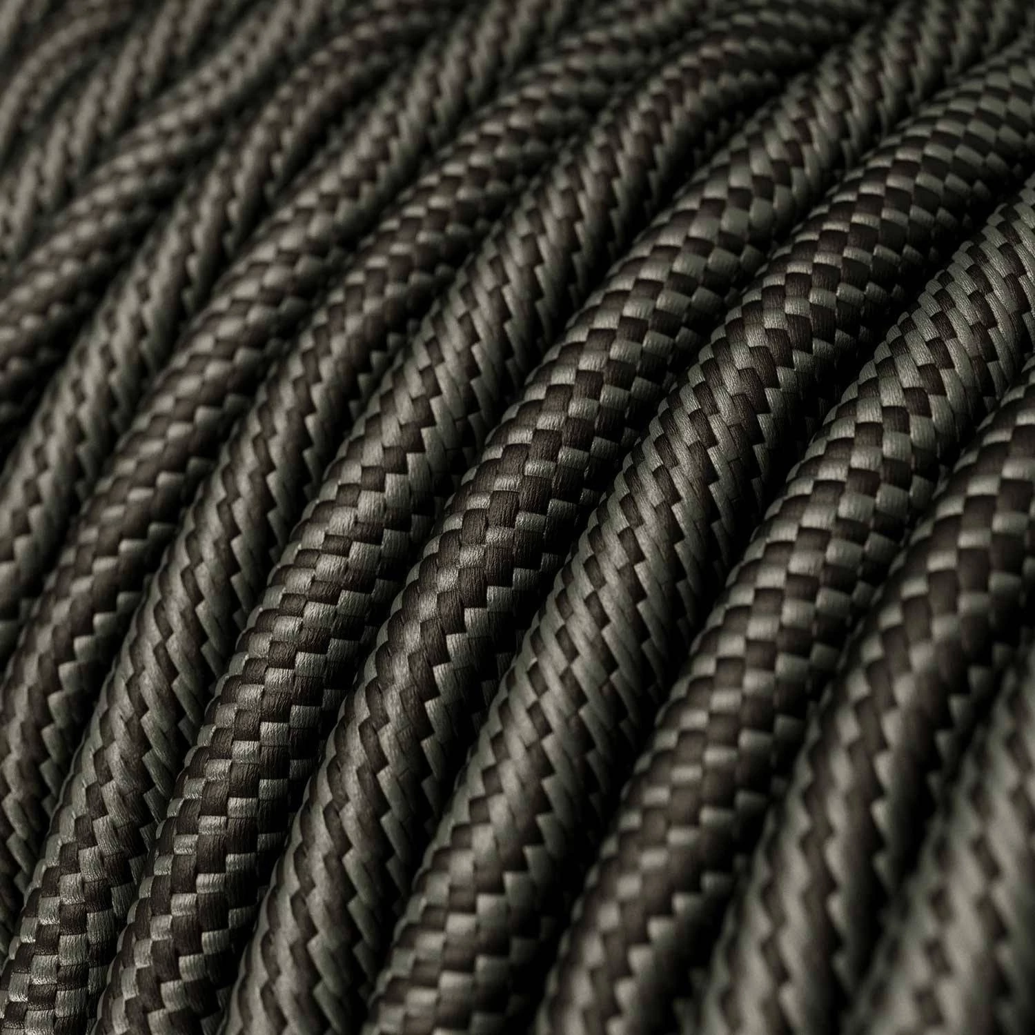 Hanglamp vervaardigd in Italië met textielkabel en koperen afwerking