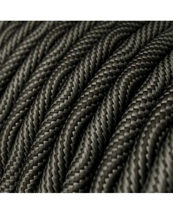 Hanglamp vervaardigd in Italië met textielkabel en koperen afwerking