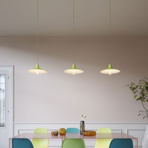 Hanglamp Made in Italy compleet met strijkijzerkabel, Swing Pastel lampenkap, met metalen afwerkingen