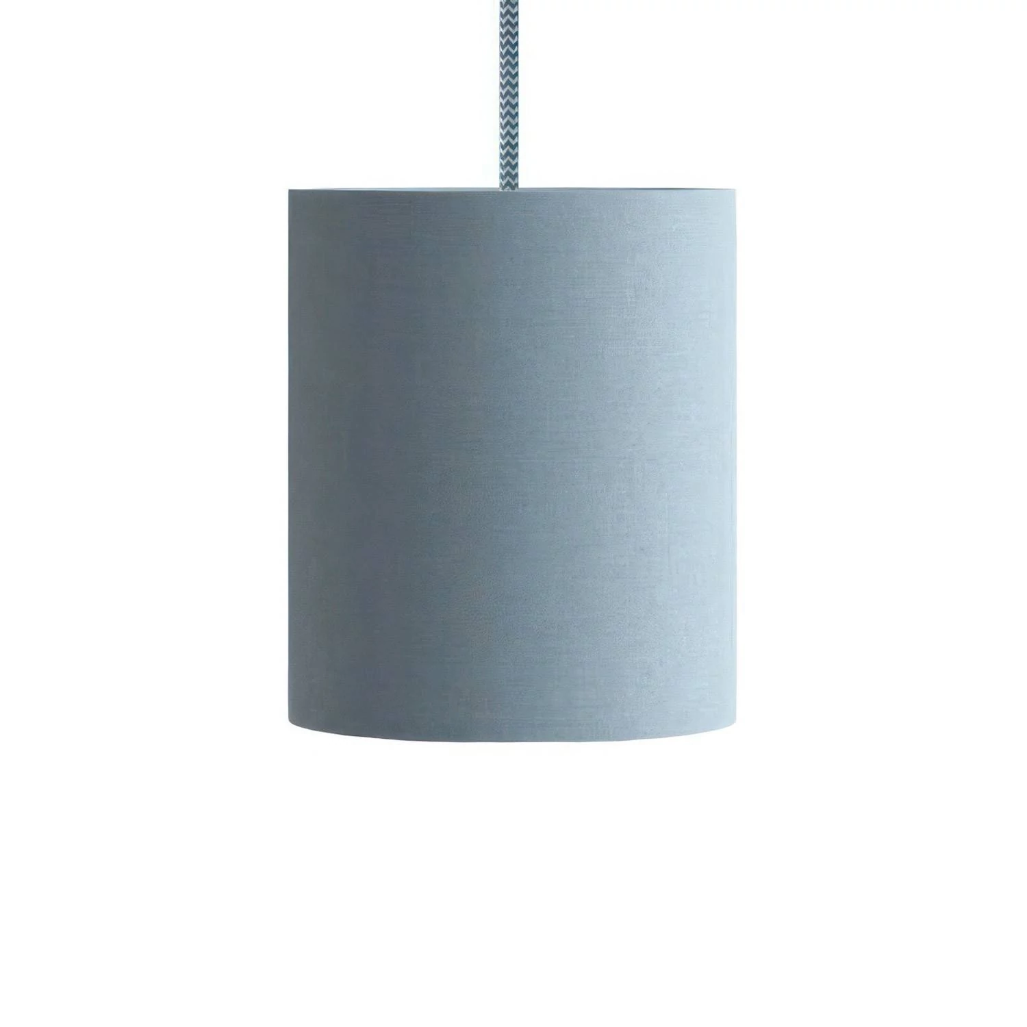 Hanglamp vervaardigd in Italië met textiel kabel, Cilindro stoffen kap en metalen afwerking