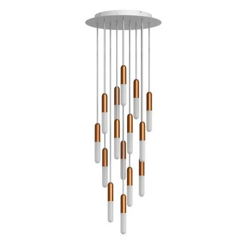 Cilindrische metalen kabelklem compleet met pendelbuis, moer en ring
