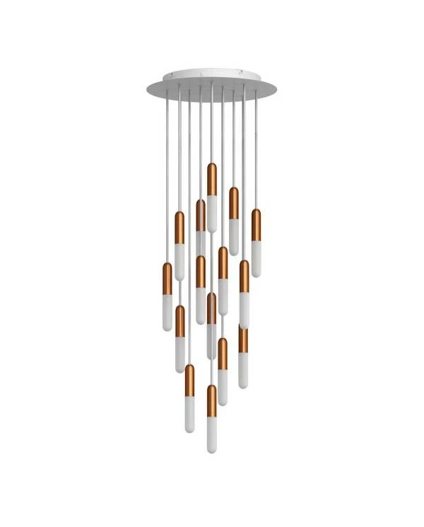 Cilindrische metalen kabelklem compleet met pendelbuis, moer en ring