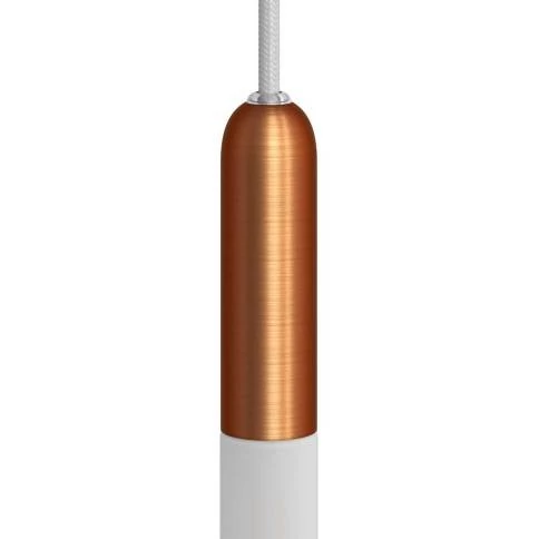 Cilindrische metalen kabelklem van 7 cm, compleet met pendelbuis, moer en ring