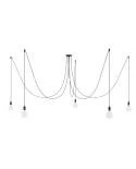 Spider - Hanglamp met 5 vallen. Gemaakt in Italië, compleet met lcihtbronnen, stoffen kabel en metalen afwerkingen