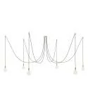 Spider - Hanglamp met 6 pendels Gemaakt in Italië, compleet met lichtbronnen, stoffen kabel en metalen afwerkingen