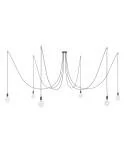 Spider - Hanglamp met 6 pendels Gemaakt in Italië, compleet met lichtbronnen, stoffen kabel en metalen afwerkingen