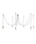 Spider - Suspension with 7 pendants Made in Italy complete with bulbs, fabric cable, and metal finishes
