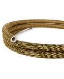 Design flexibele elektrabuis met stof omweven - Creative-Tube zigzag goud en zwart viscose RZ24 20 mm.
