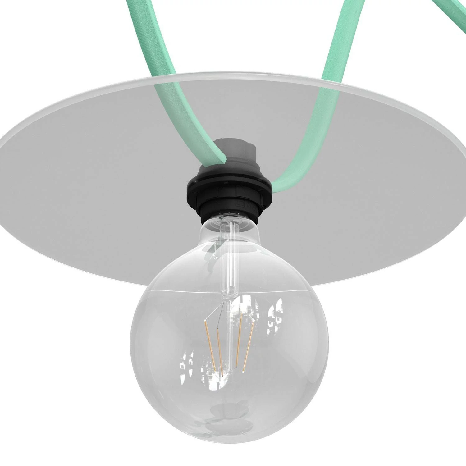 Fittingset met dubbele ring voor E27 lampenkap en Lumet Garland-systeem in zwart thermoplast