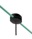 Ovale houten aansluitkap met een gat in het midden en 2 zijgaten voor prikkabels voor lichtsnoer en Filé-systeem. Made in Italy