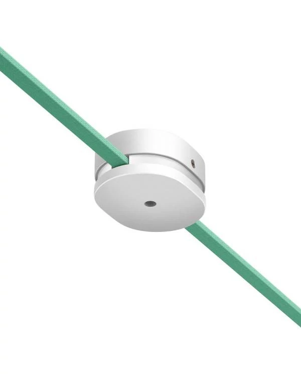 Ovale houten aansluitkap met een gat in het midden en 2 zijgaten voor prikkabels voor lichtsnoer en Filé-systeem. Made in Italy