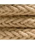 2XL gedraaid touw van jute, 2x0,75 elektrische kabel. Diameter 24mm.