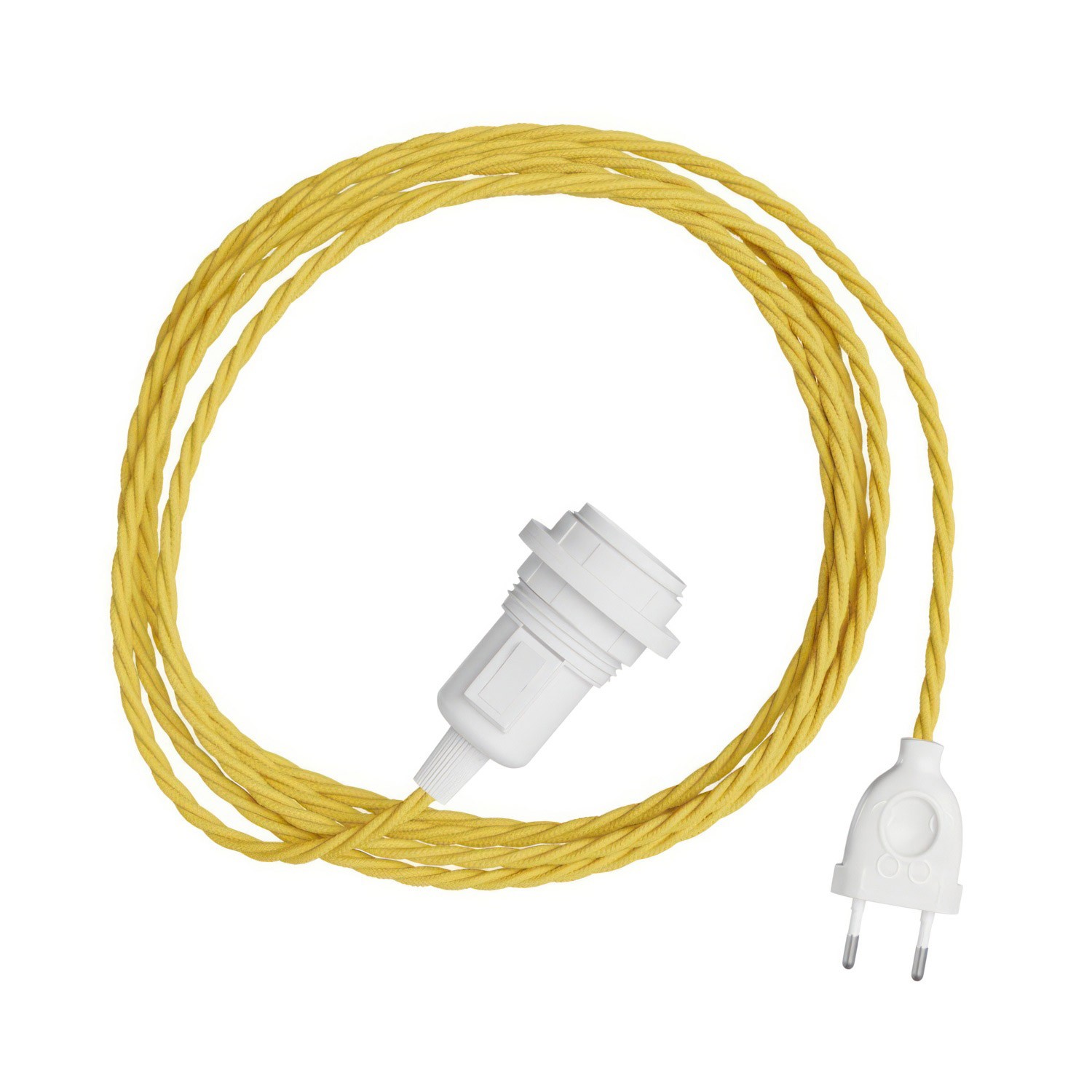 Snake Twisted Plug-in lamp met gedraaide textielkabel incl. lamphouder voor lampenkap