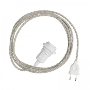 Snake Twisted Plug-in lamp met gedraaide textielkabel incl. lamphouder voor lampenkap