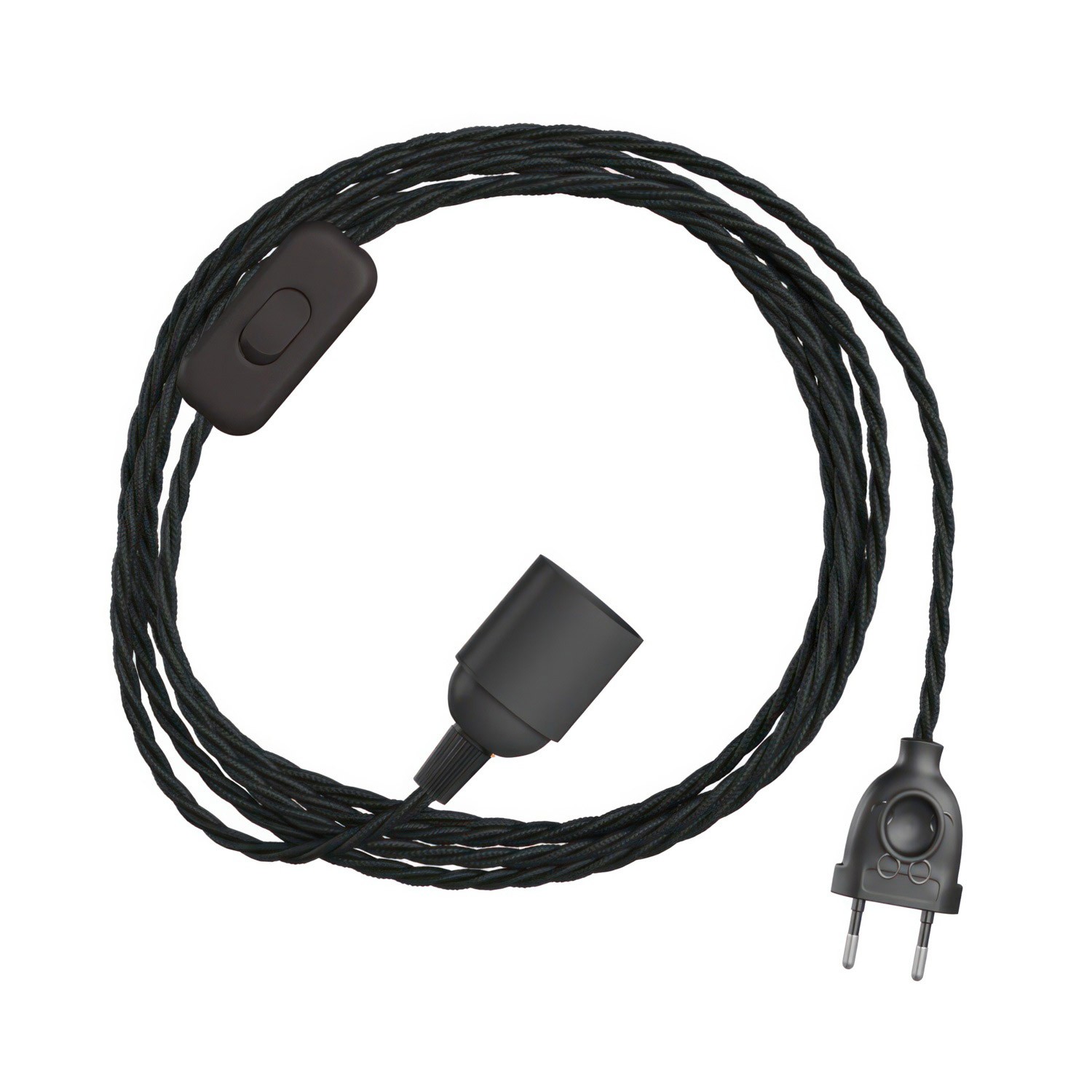 SnakeBis Twisted - Verlichtingssnoer met lamphouder en gedraaide textiel kabel
