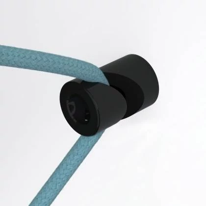 Decentralisatie, "V"-haak voor wand- of muurbevestiging, voor textiele elektriciteitskabels - zwart