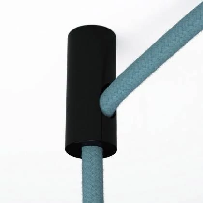 Decentralisatie, plafondhaak voor textiele elektriciteitskabels met vergrendeling - zwart