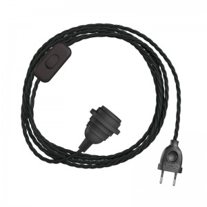 SnakeBis Twisted voor lampenkap - Verlichtingssnoer met lamphouder en gedraaide textiel kabel