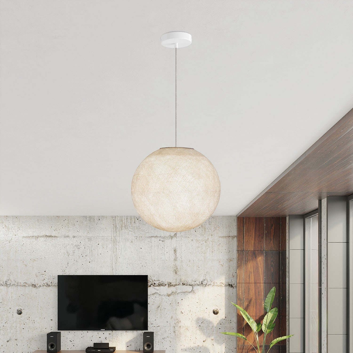Hanglamp met handgemaakte Sphere Lampenkap
