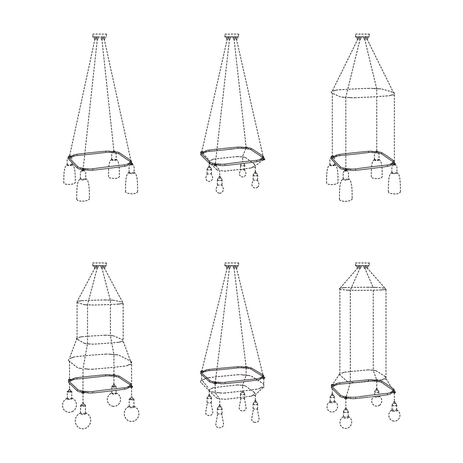 Vierkante Cage - Accessoire voor hanglampen