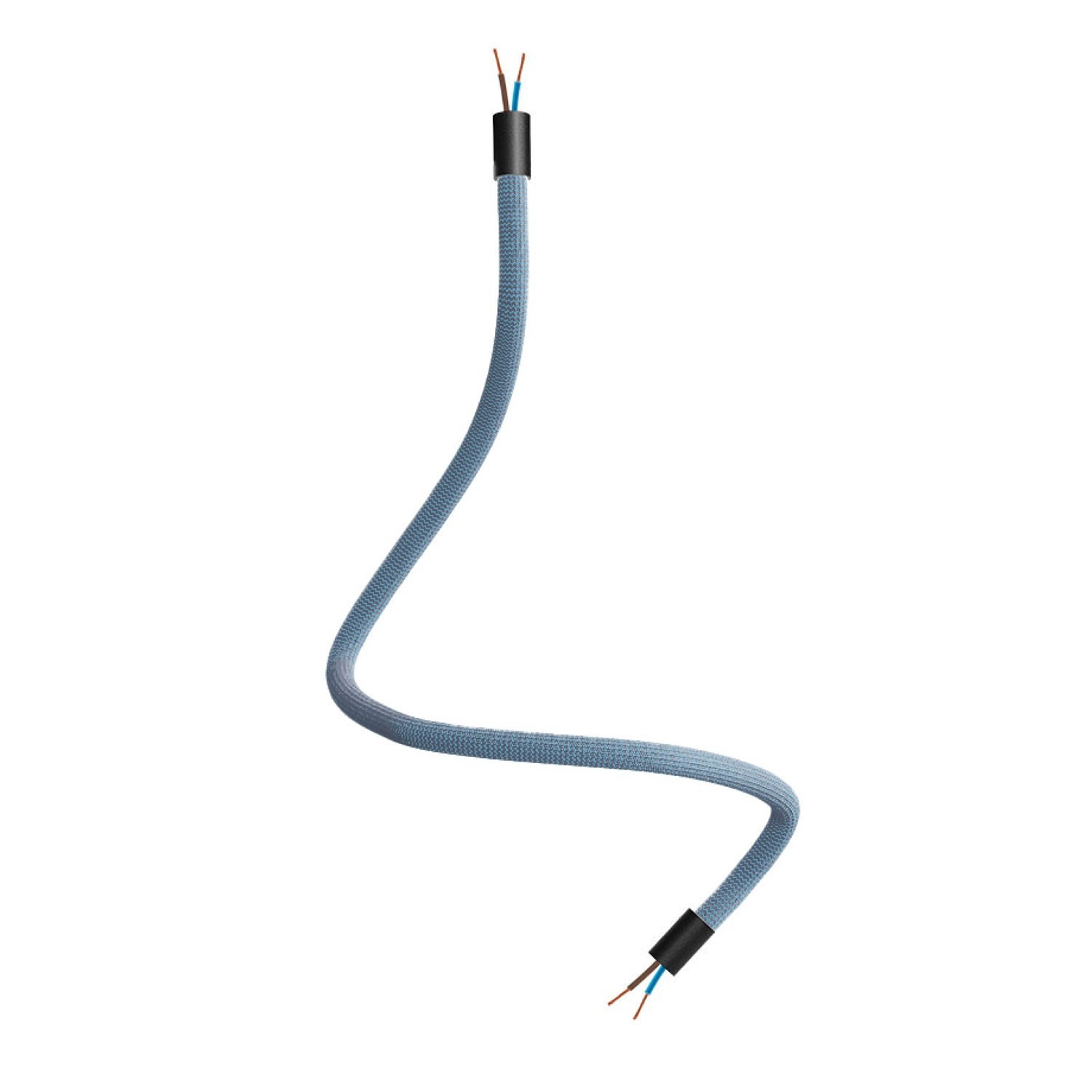 Kit Creative Flex: flexibele buis in petrol blauw RM78 textielbekleding met metalen aansluitstukken